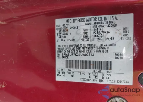 2004 Ford Explorer Sport Trac Adrenalin/Xls/Xlt из США, поврежденный, VIN 1FMZU77K24UA03813